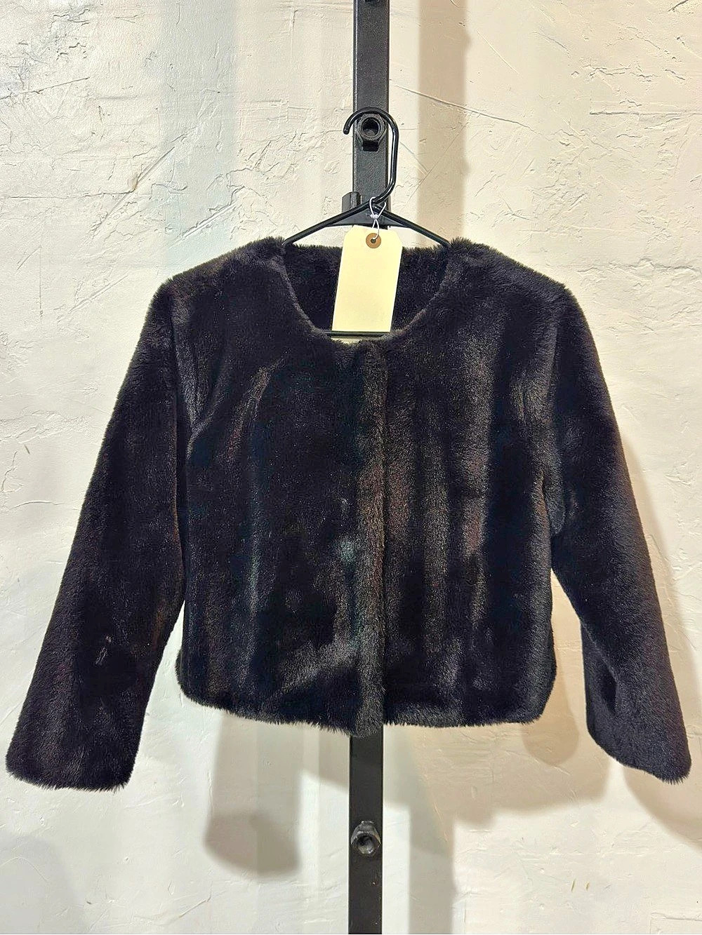 Adrianna Papell black faux fur jacket
